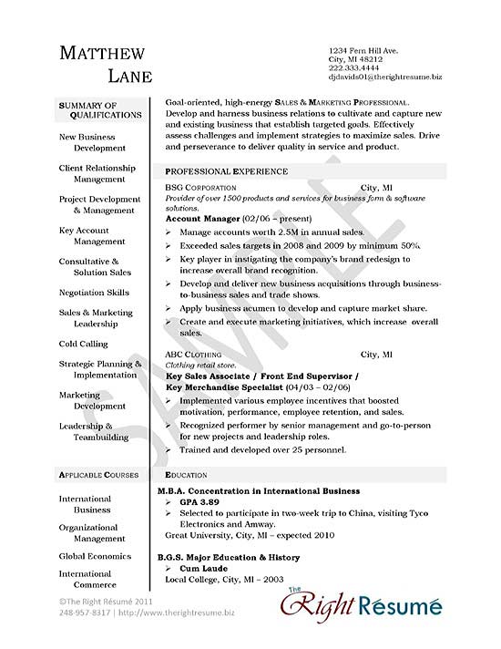 Resume Examples Account Manager  