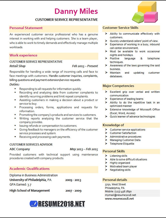 Resume Examples 2023 Customer Service  