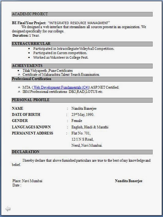 Resume Format Maker  