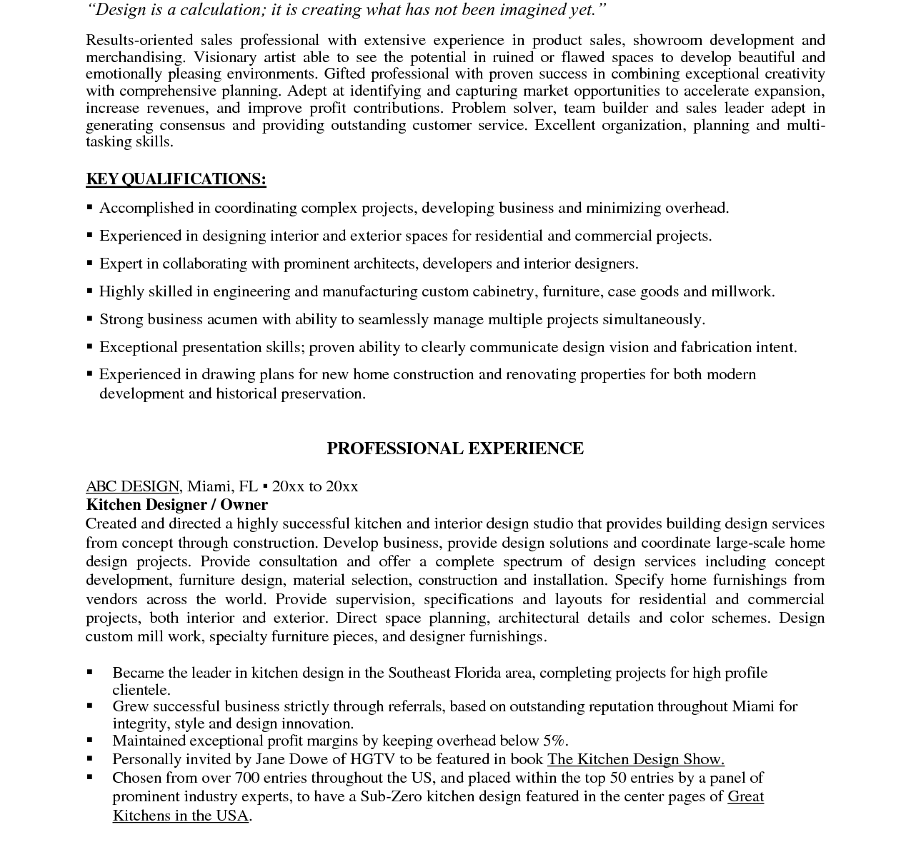 Resume Templates For Kitchen Manager  