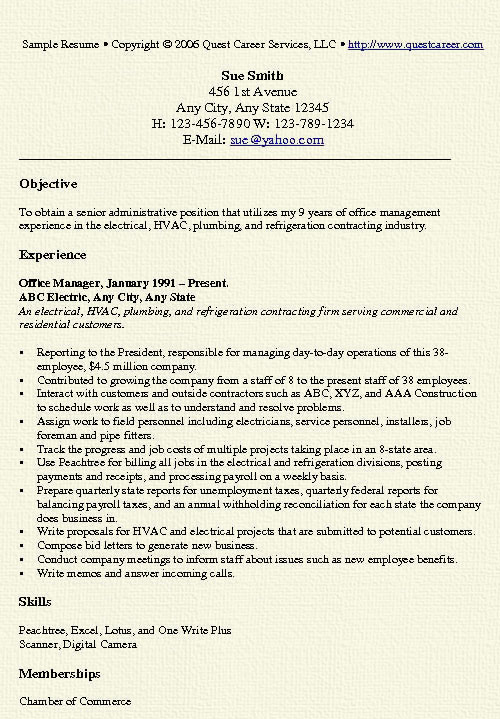 Resume Examples Office Manager  