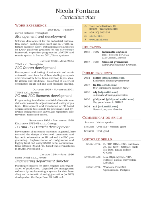 2 Column Resume Format 