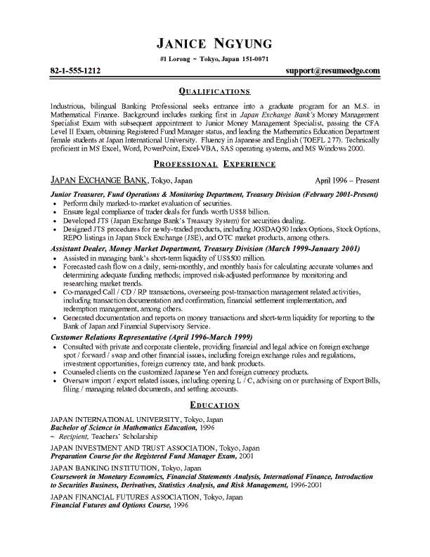 Resume Format Graduate School 