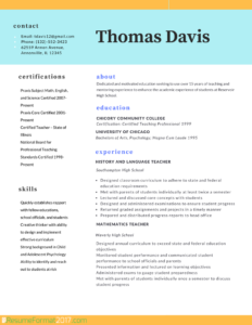 Resume Format 2017 Template 