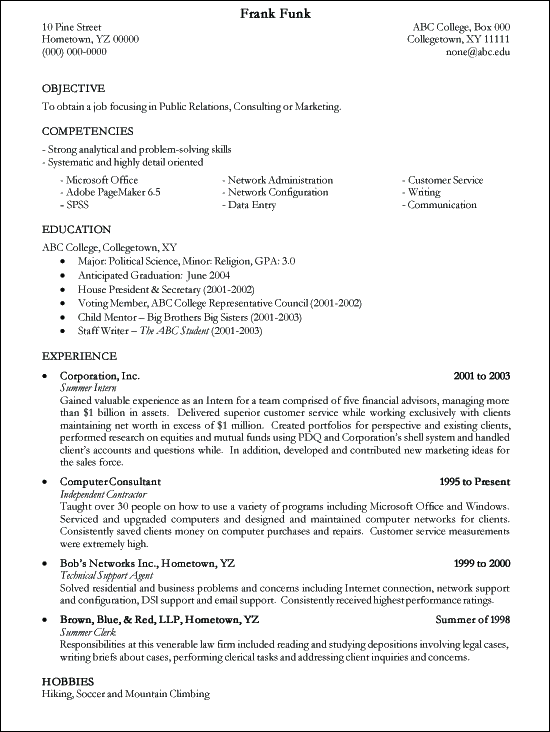 Writing A Resume Examples 