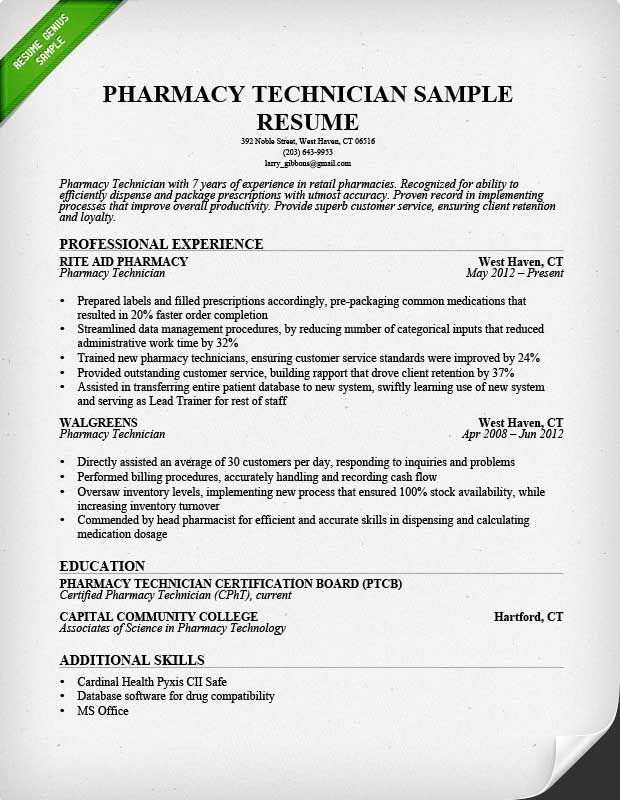 Resume Examples Pharmacist 