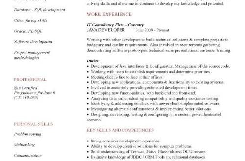 Resume Examples Java Developer 