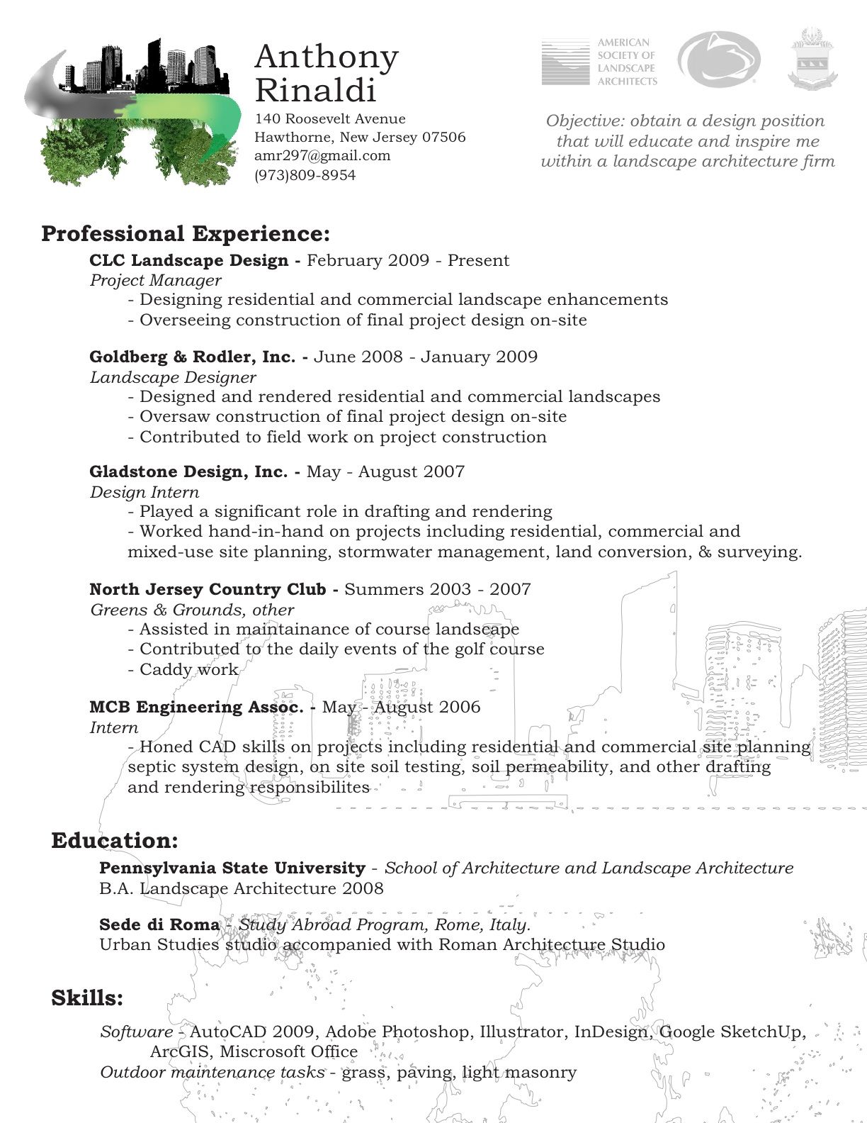 Resume Examples Landscaping 