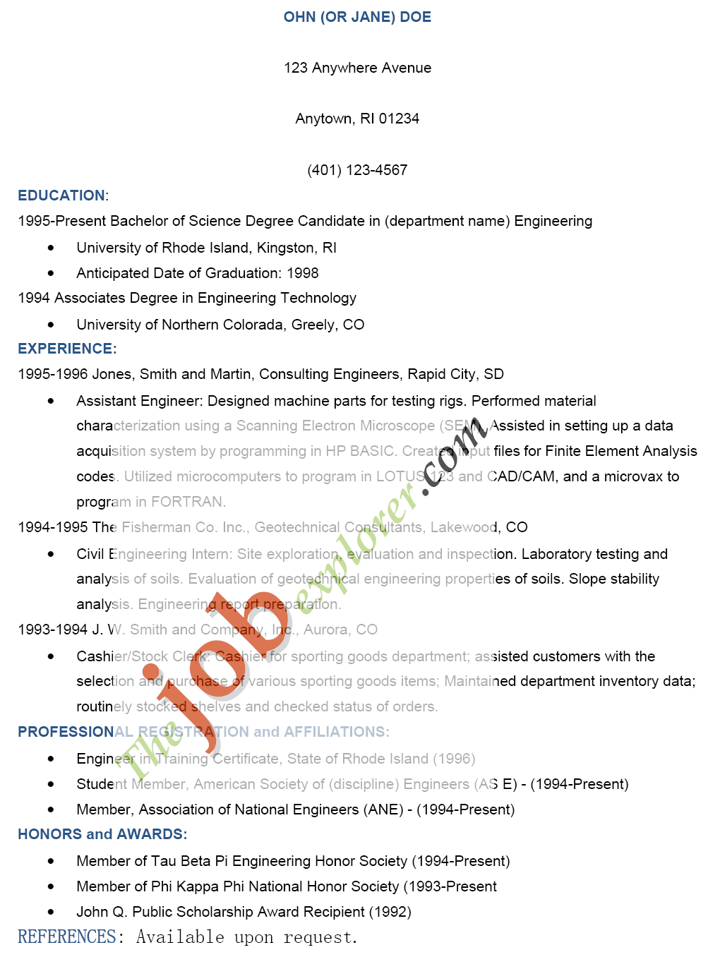 Resume Format Mla 