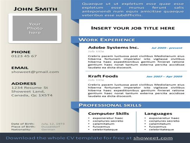 Resume Format Ppt 