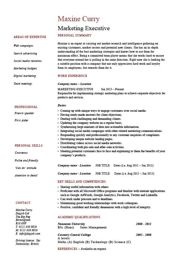 Resume Format Key Skills 