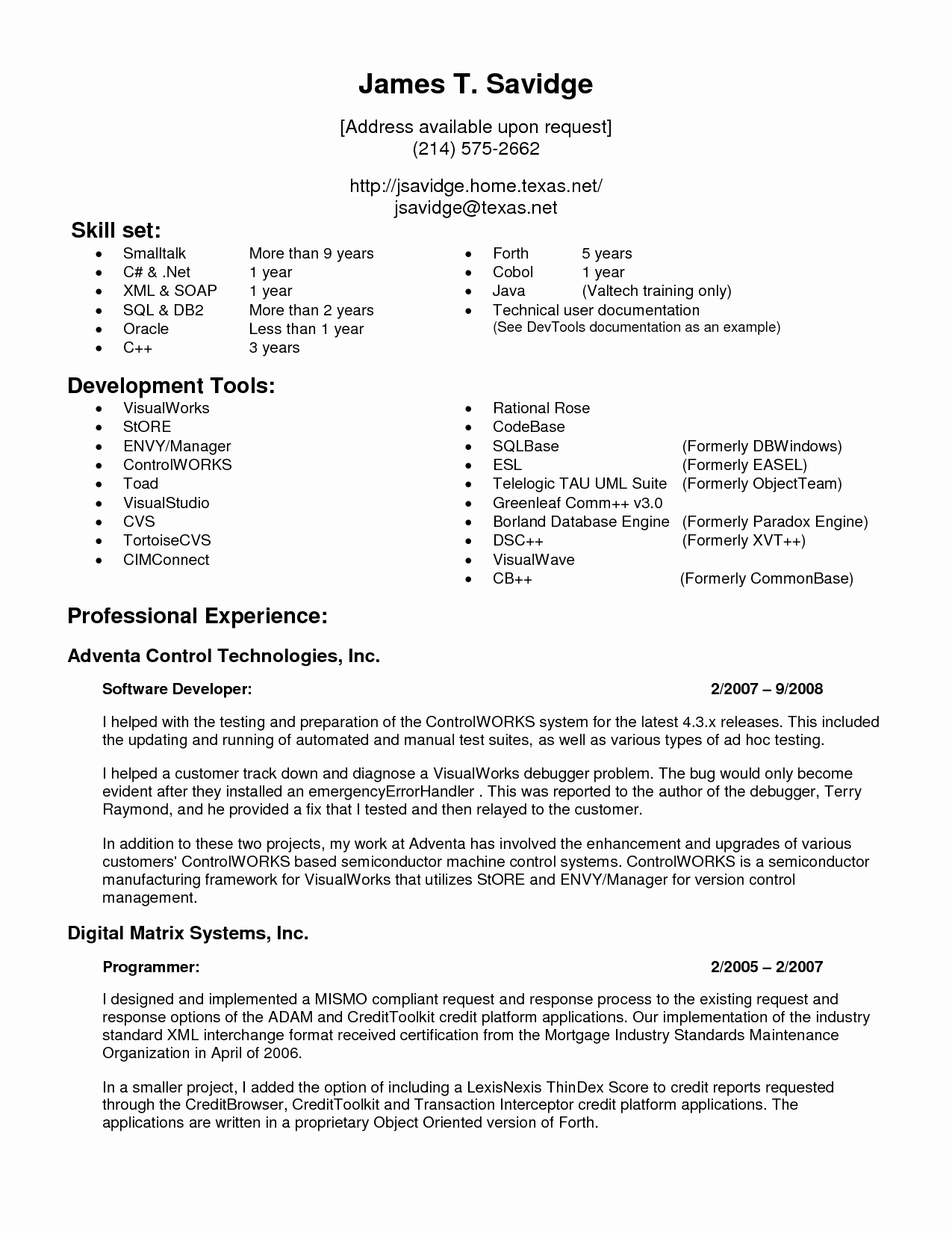 9 Years Experience Resume Format 