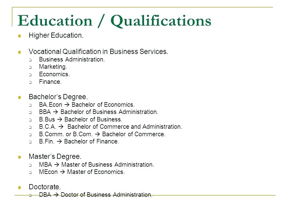 Resume Format Qualifications 