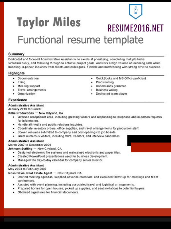 Resume Templates Highlighting Skills 