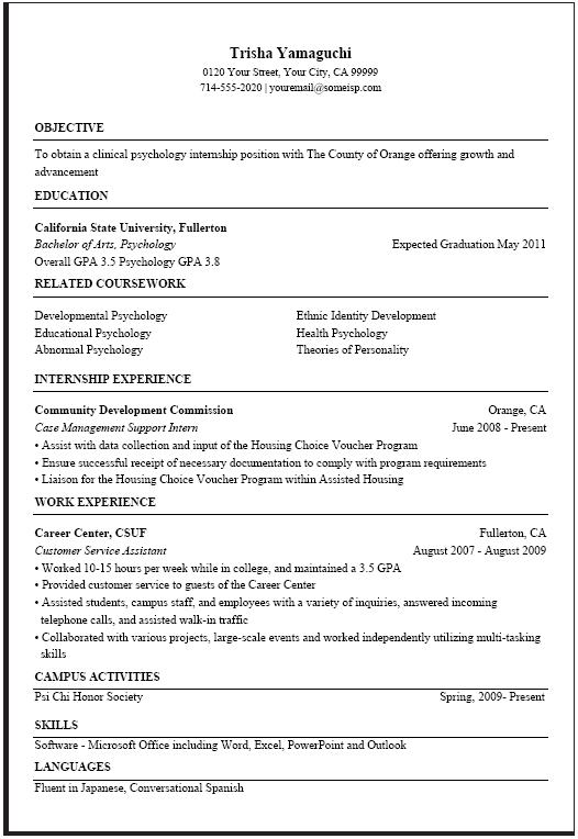 Resume Format Usa Jobs 