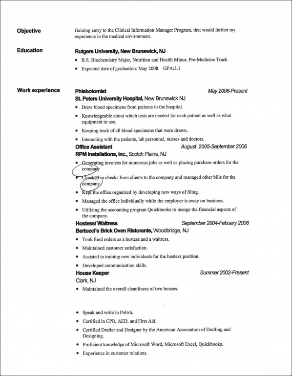 Resume Format Mla 