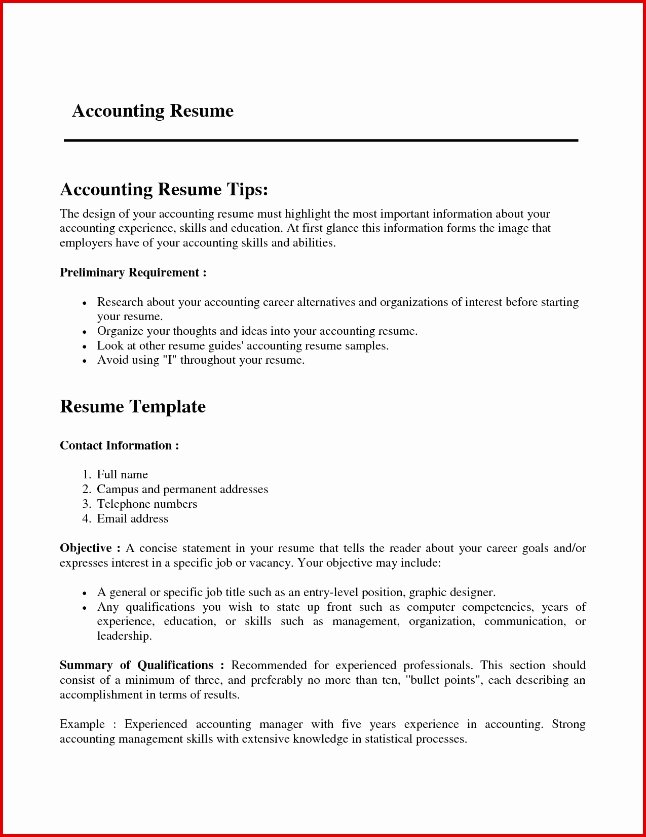 Resume Format 3 Years Experience 