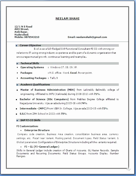 Resume Format For 5 Years Experience In Accounting 