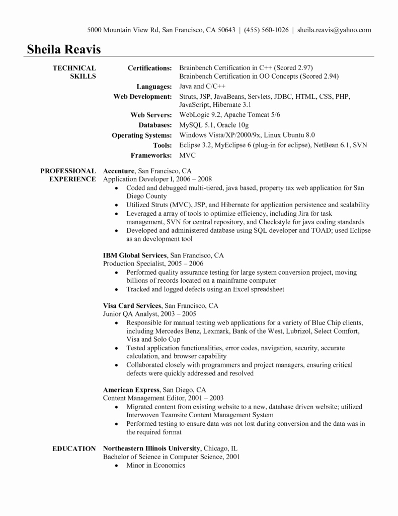 Resume Format For 9 Year Experience 