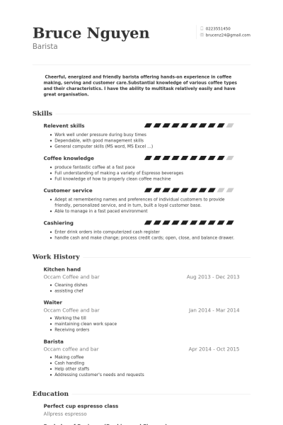 Resume Templates For Kitchen Worker 