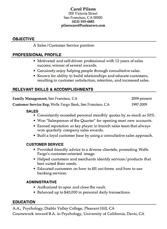 A Good Resume Examples 