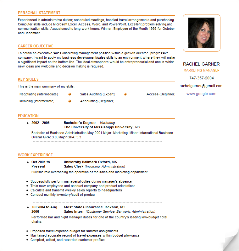 Writing A Resume Templates 