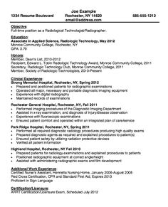 X Ray Technologist Resume Examples 