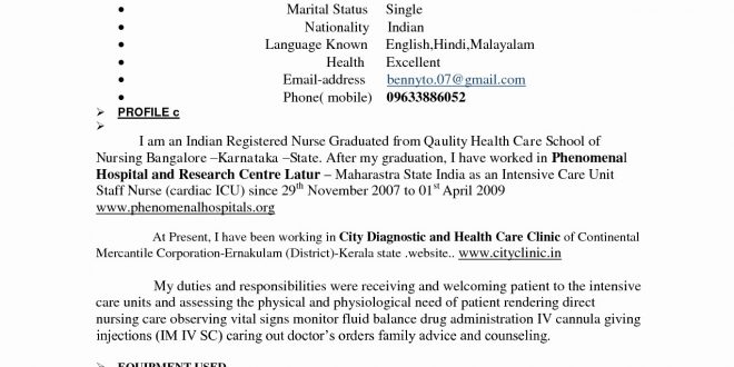 Resume Format Kerala 