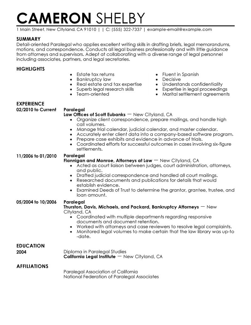 Resume Format Requirements 