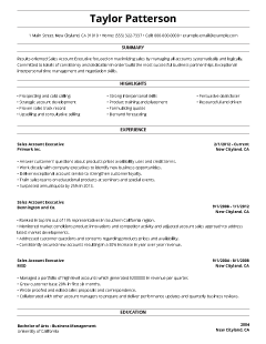A Professional Resume Format 