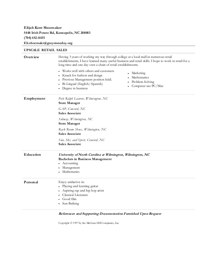 Resume Examples Just Out Of College 