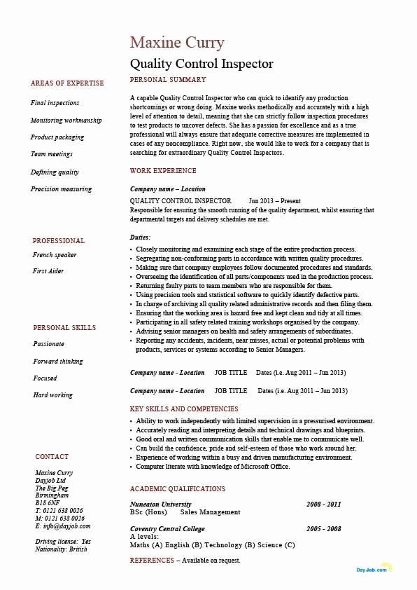 Resume Format Quality Control 