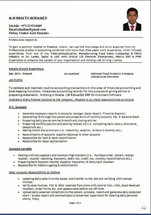 Resume Format Uae 