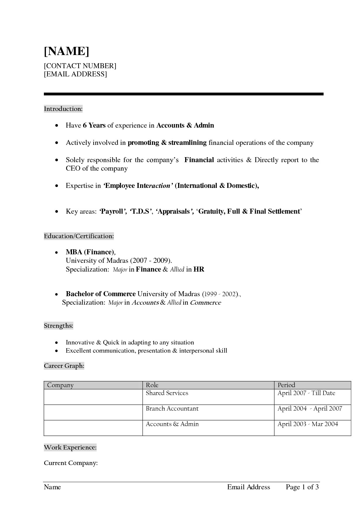 Resume Format Tool 