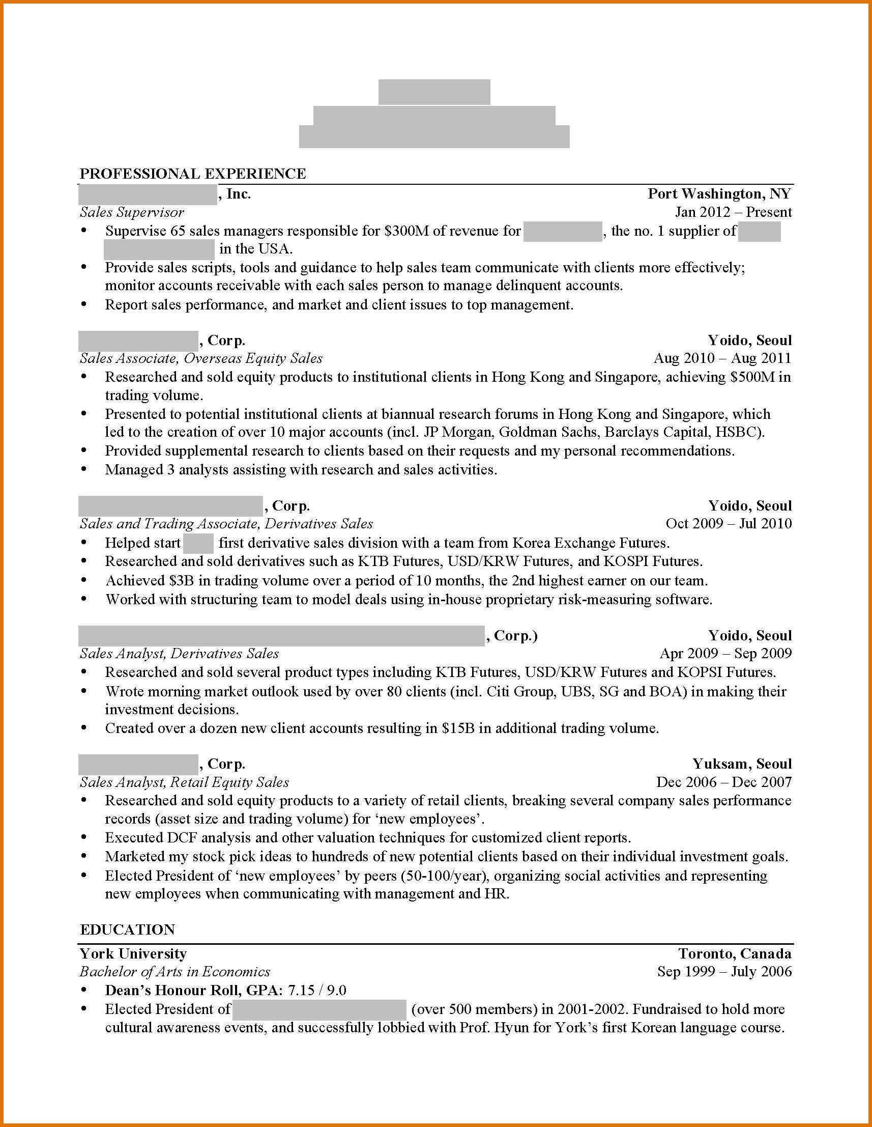 Resume Format Harvard Business School 