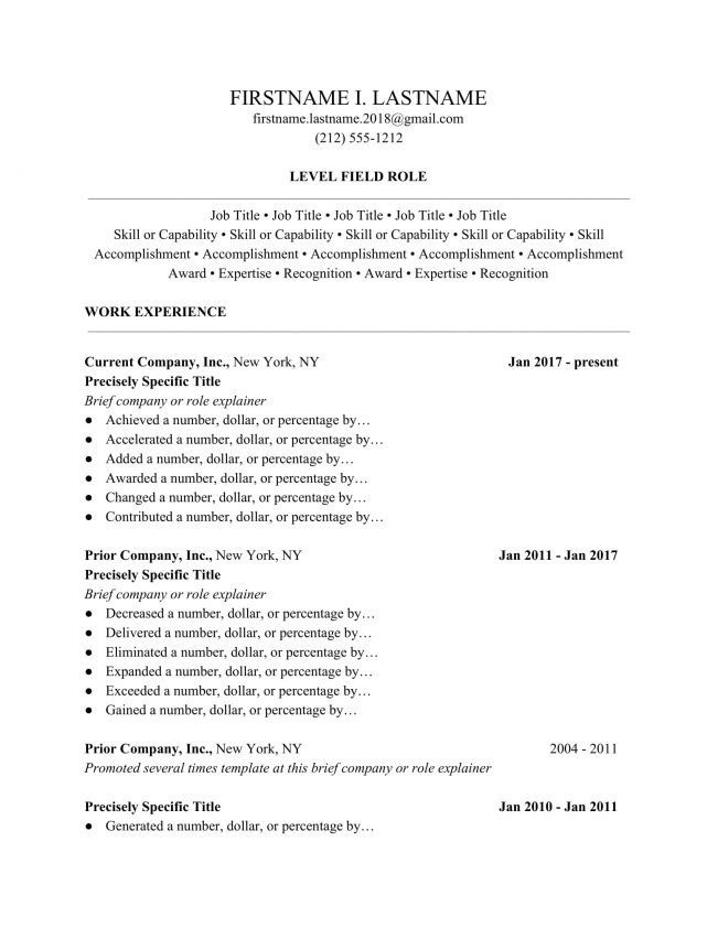 Resume Format 2018 Sample 