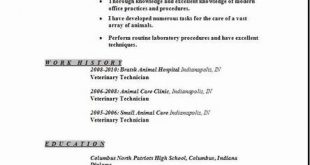 Resume Templates Veterinary Technician 