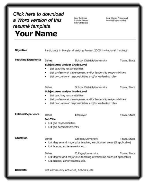 Resume Format Job 