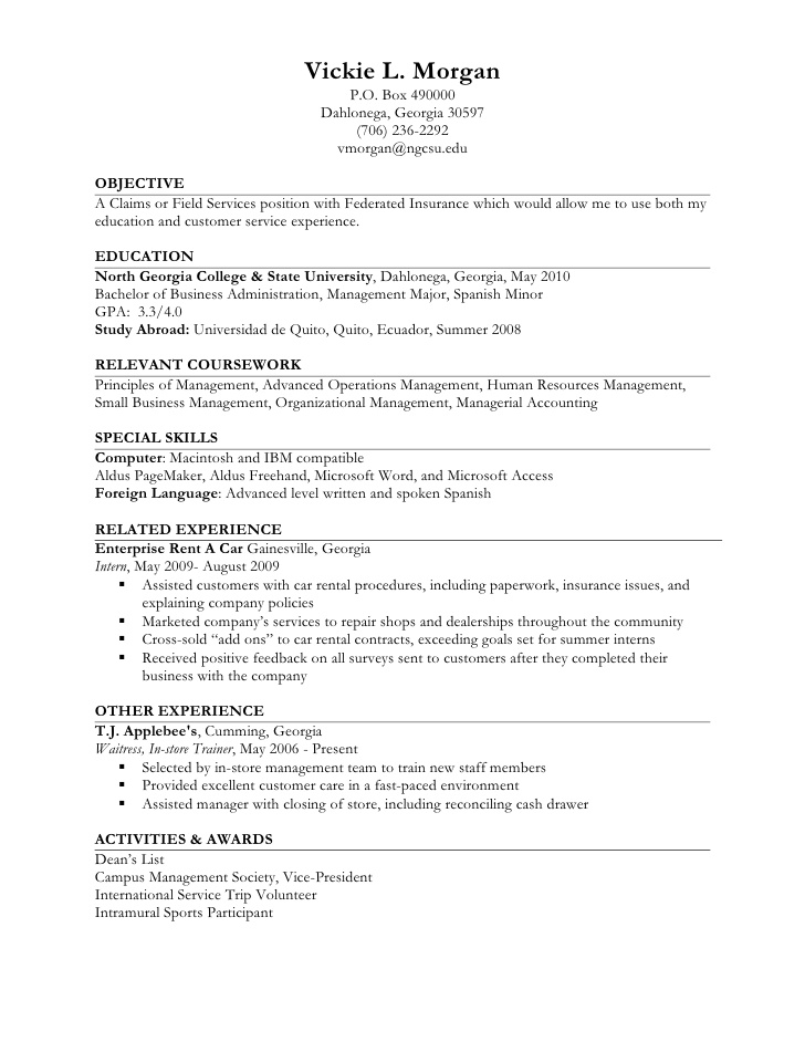 Resume Templates Job Experience 