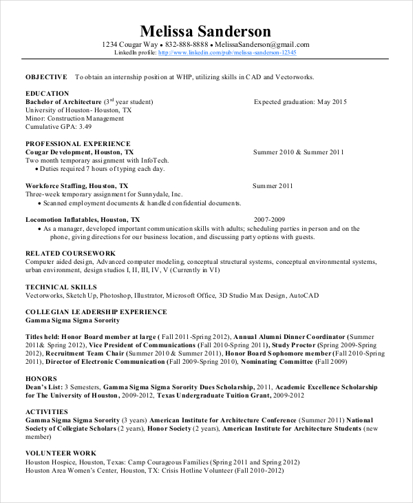 Resume Templates For 8 Years Experience 