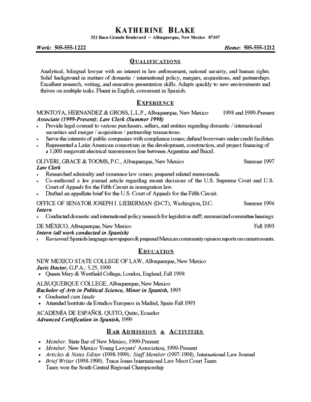 Resume Format Objective 