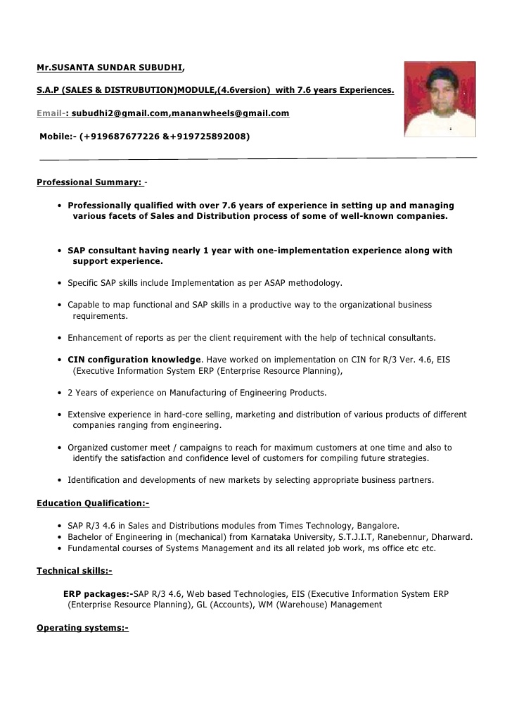 4 Years Experience Resume Format 