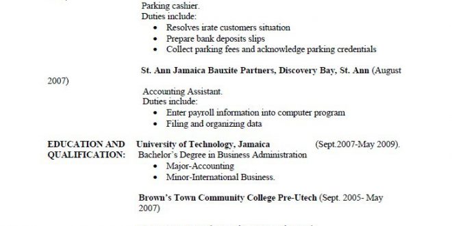 Resume Templates Jamaica 