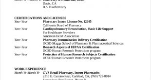 D Pharmacy Resume Format 