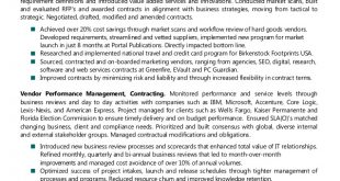 Resume Examples Vendor Management 