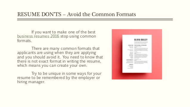 Resume Format Dos And Don’Ts 