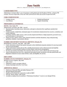 A Professional Resume Format 