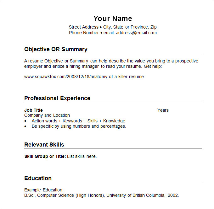 Resume Format Reverse Chronological 
