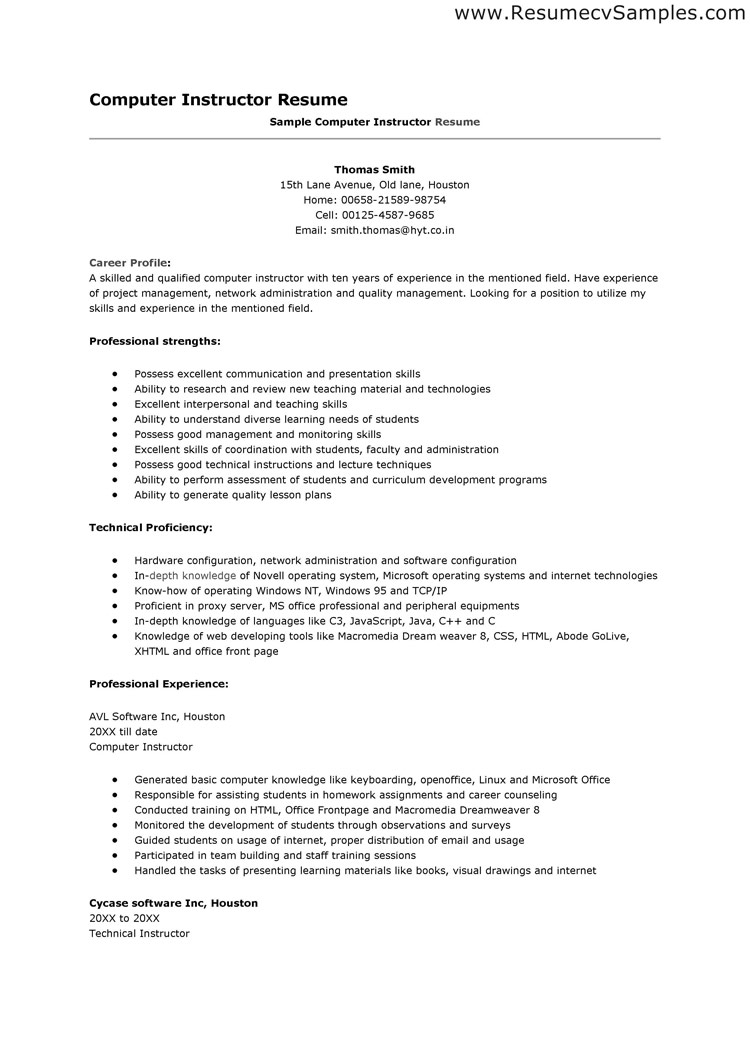 Resume Format With Skills 