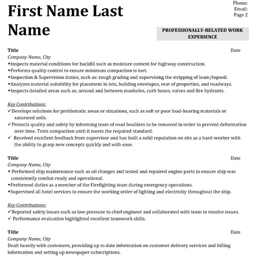 Resume Format Quality Control Engineer 